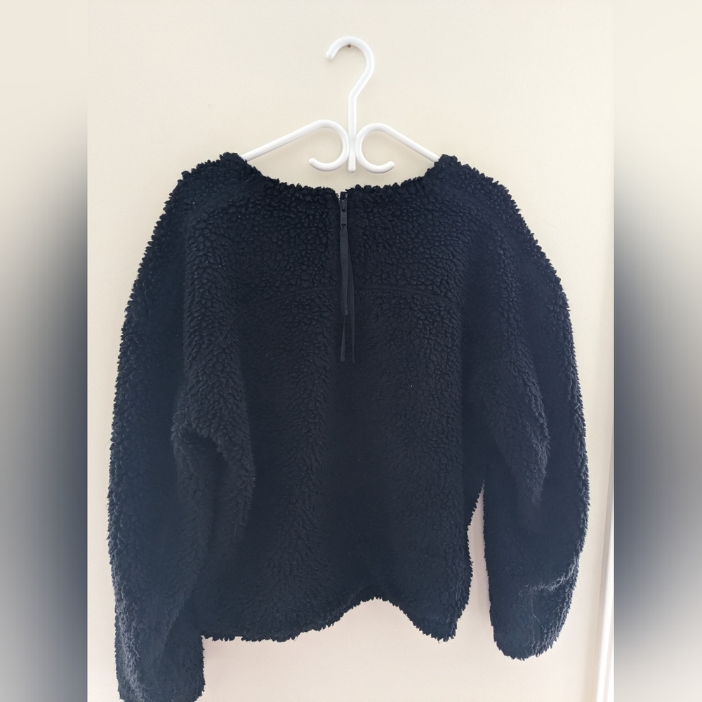 Lululemon 2020 Wool Whenever Crew Sherpa Fleece Sweater Black Size 12 - Picture 8 of 8